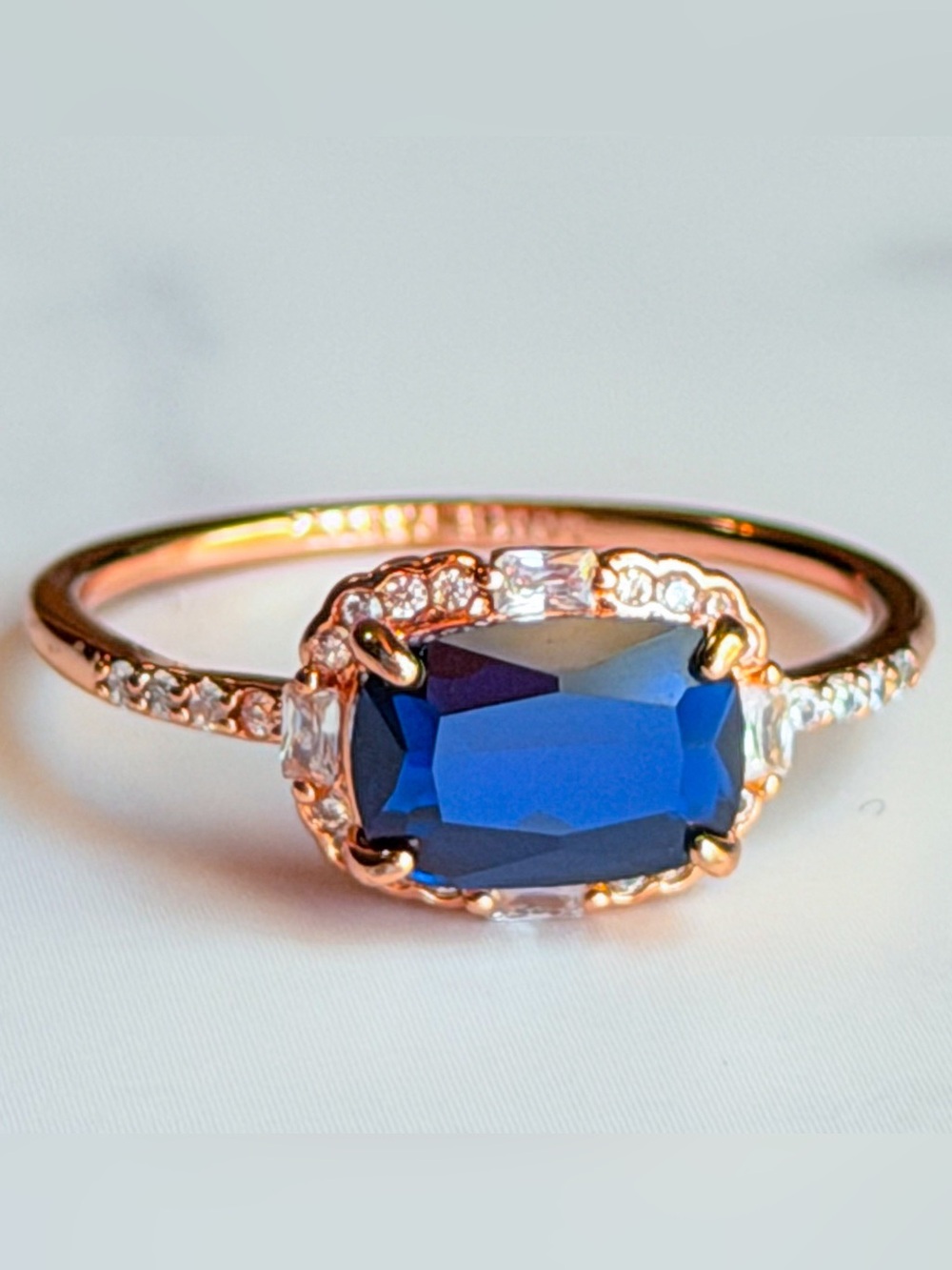 Bomb Party It Was All A Dream Ring Blue Lab Sapphire Rose Gold Size 11 Sept 24